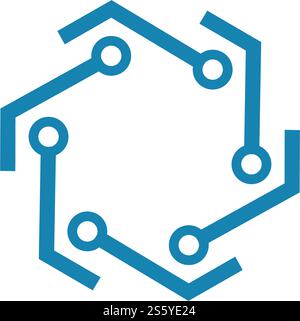 Vektorvorlage für das Logo der Schaltungstechnik Stock Vektor