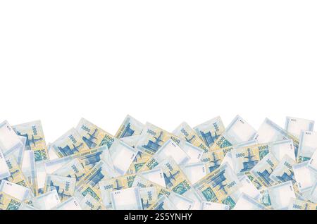 Visegrad Königlicher Brunnen auf Ungarn 1000 Forint 2006 Banknote Nahaufnahme Muster. Visegrad Königlicher Brunnen auf Ungarn 1000 Forint 2006 Banknotenmuster Stockfoto