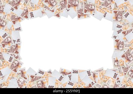 Jan Amos Komensky Porträt aus tschechischem Geld 200 Tschechische Korun Banknote. KORUN ist die Landeswährung der Tschechischen Republik 1998. Jan Amos Komensky Porträt aus Stockfoto