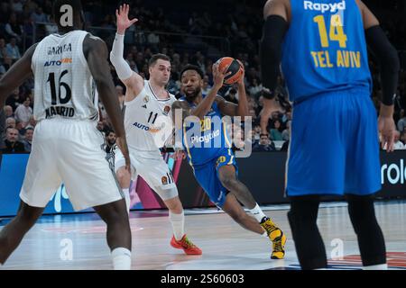 Levi Randolph von Maccabi Tel Aviv während des Turkish Airlines EuroLeague Spiels zwischen Real Madrid und Maccabi Tel Aviv in der Movistar Arena auf Madri Stockfoto