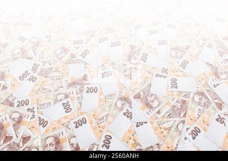 Jan Amos Komensky Porträt aus tschechischem Geld 200 Tschechische Korun Banknote. KORUN ist die Landeswährung der Tschechischen Republik 1998. Jan Amos Komensky Porträt aus Stockfoto