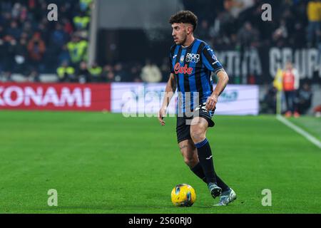 Bergamo, Italien. Januar 2025. Matteo Ruggeri von Atalanta BC wurde 2024/25 während des Fußballspiels der Serie A zwischen Atalanta BC und Juventus FC im Gewiss Stadium gesehen Stockfoto