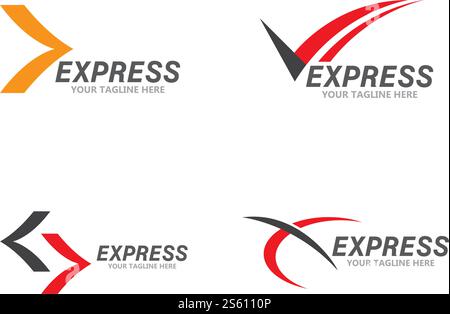 Express-Logo-Vektor-Ilustrationsvektorvorlage Stock Vektor