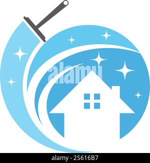 Vektorvorlage für das Hausreiniger-Logo Stock Vektor