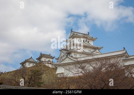 Himeji Castle ist eine der schönsten und großartigsten Burgen Japans und wurde zum Weltkulturerbe und zum Nationalschatz Japans ernannt Stockfoto