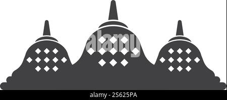 Stupa Tempel Logo flach Design Vektor Stock Vektor