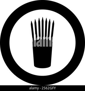 Bleistifte im Glas steht aufrecht Büro Lieferant Konzept Arbeitsplatz Symbol im Kreis rund schwarze Farbe Vektor Illustration flache Stil einfaches Bild. Bleistifte im Glas steht aufrecht Büro Lieferant Konzept Arbeitsplatz Symbol im Kreis rund schwarze Farbe Vektor Illustration flache Stil Bild Stock Vektor
