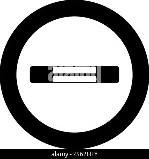 Symbole für elektrische Sicherungsschaltung Überlastschutz Symbol für Schmelzelemente im Kreis rund schwarz Vektor Illustration flaches einfaches Bild. Symbole für elektrische Sicherungen Überlastschutz Symbol für Schmelzelemente im Kreis rund, schwarz, Vektor-Illustration flach Stock Vektor
