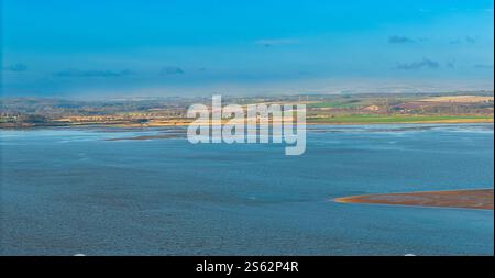 Montrose Angus Scotland mit Blick nach Westen über das Becken und den Eingang des River South Esk Stockfoto