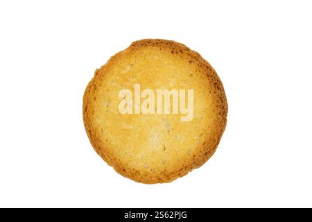 Scheibe geröstetes Brioche-Brot isoliert auf weißem Hintergrund Stockfoto