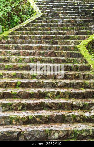 Treppen im Gifu Park, Gifu City, Präfektur Gifu, Japan. Stockfoto