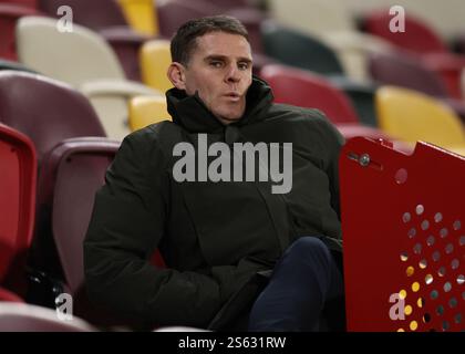 London, Großbritannien. Januar 2025. Anthony Barry, Assistenztrainer Englands, sieht vor dem Spiel der Premier League im Gtech Community Stadium, London, zu. Der Bildnachweis sollte lauten: Paul Terry/Sportimage Credit: Sportimage Ltd/Alamy Live News Stockfoto