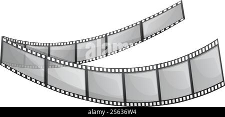 Symbol für digitalen Filmstreifen. Cartoon des digitalen Filmstreifenvektorsymbols für Webdesign isoliert auf weißem Hintergrund. Digitale Filmstreifen-Ikone, Cartoon-Stil Stock Vektor