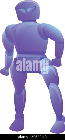 Violettes Robotersymbol. Cartoon des violetten Robotervektorsymbols für Webdesign isoliert auf weißem Hintergrund. Violettes Robotersymbol, Cartoon-Stil Stock Vektor