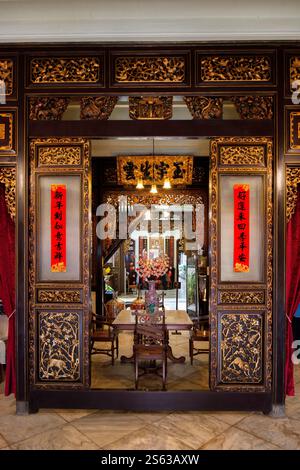 Innenraum des Baba Nyonya Heritage Museum, Malakka, Malaysia, Asien Stockfoto