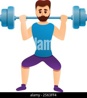 Barbell Fitness Coach Symbol. Cartoon von Barbell Gym Coach Vektor-Symbol für Web-Design isoliert auf weißem Hintergrund. Barbell Gym Coach-Ikone, Cartoon-Stil Stock Vektor