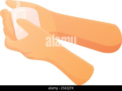 Symbol für Seife in Händen. Cartoon von Seife in den Händen Vektor-Symbol für Web-Design isoliert auf weißem Hintergrund. Seife in Händen Symbol, Cartoon Stil Stock Vektor