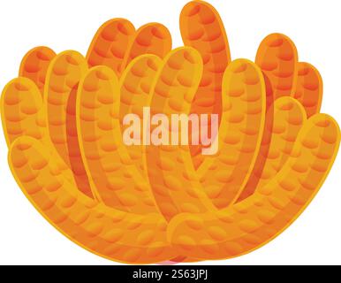 Orangefarbenes Korallensymbol. Cartoon des orangen Korallenvektorsymbols für Webdesign isoliert auf weißem Hintergrund. Orangefarbene Korallenfigur im Cartoon-Stil Stock Vektor