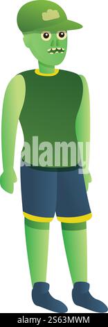 Zombie Baseballmütze Symbol. Cartoon des Zombie Baseball Cap Vektor-Symbol für Web-Design isoliert auf weißem Hintergrund. Zombie-Baseballmütze-Ikone, Cartoon-Stil Stock Vektor