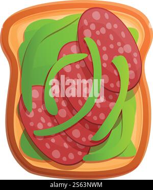 Symbol „Toast Wurst“. Cartoon von Toast Wurst Vektor-Symbol für Web-Design isoliert auf weißem Hintergrund. Toast Würstchen Symbol, Cartoon Stil Stock Vektor