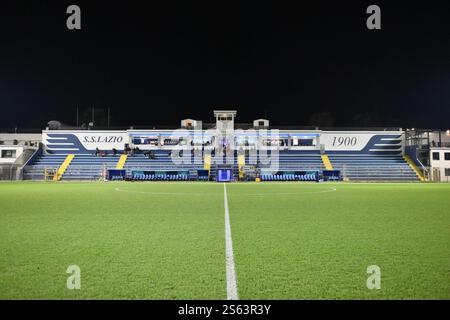 Fersini Stadium, Rom, Italien. Januar 2025. Italienische Coppa Italia Femminile Quarter Final, First Leg Football; Lazio versus Juventus; Eine allgemeine Ansicht des stadio Mirko Fersini Stadions mit Haupttribüne Credit: Action Plus Sports/Alamy Live News Stockfoto