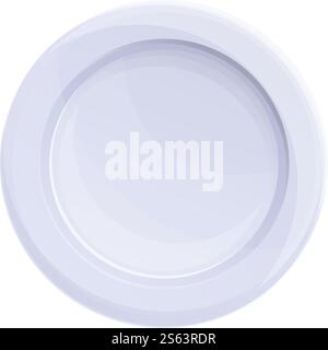 Symbol für runde Kunststoffplatte. Cartoon des runden Kunststoffplattenvektorsymbols für Webdesign isoliert auf weißem Hintergrund. Runde Kunststoffplatte, Symbol im Cartoon-Stil Stock Vektor