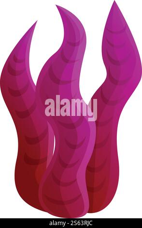 Symbol der violetten Korallen. Cartoon des violetten Korallenvektorsymbols für Webdesign isoliert auf weißem Hintergrund. Violette Korallenfigur im Cartoon-Stil Stock Vektor