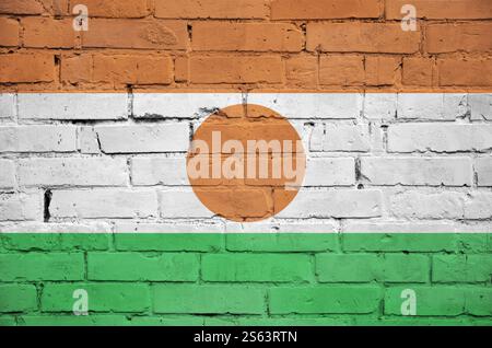 Niger Fahne ist auf einer alten Mauer gemalt Stockfoto