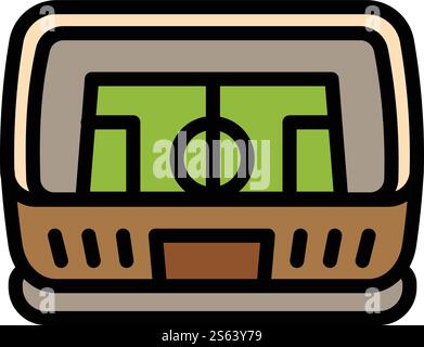 Symbol des Fußballstadions. Umreißen des Fußballstadions Vektorsymbol für Webdesign isoliert auf weißem Hintergrund. Fußballstadion-Ikone, Outline-STYLE Stock Vektor