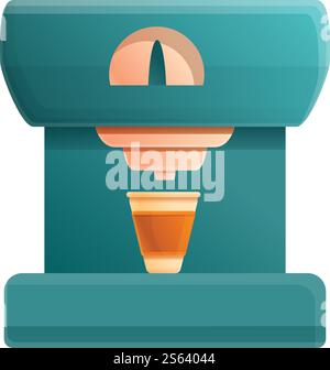 Symbol für Kapselkaffeemaschine. Cartoon des Kapsel Kaffeemaschine Vektor-Icons für Web-Design isoliert auf weißem Hintergrund. Symbol der Kapsel-Kaffeemaschine, Cartoon-Stil Stock Vektor