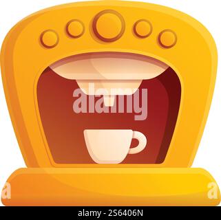 Symbol für Retro-Kaffeemaschine. Cartoon des Retro-Kaffeemaschine Vektorsymbols für Webdesign isoliert auf weißem Hintergrund. Retro-Kaffeemaschine, Symbol im Cartoon-Stil Stock Vektor