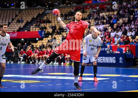 Herning, Dänemark. Januar 2025. Kamil Syprzak von der polnischen Nationalmannschaft während der IHF Männer - Handball-Weltmeisterschaft - Deutschland gegen Polen, Handballspiel in Herning, Dänemark, 15. Januar 2025 Credit: Independent Photo Agency/Alamy Live News Stockfoto