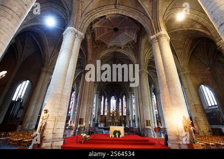 Die alte gotische, katholische Kirche Saint Maurice in Lille. Der Bau der Kirche dauerte mehr als 400 Jahre, vom 14. Bis zum 19. centuri Stockfoto