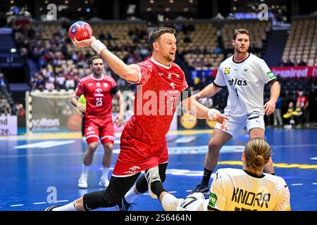 Herning, Dänemark. Januar 2025. Kamil Syprzak von der polnischen Nationalmannschaft während der IHF Männer - Handball-Weltmeisterschaft - Deutschland gegen Polen, Handballspiel in Herning, Dänemark, 15. Januar 2025 Credit: Independent Photo Agency/Alamy Live News Stockfoto