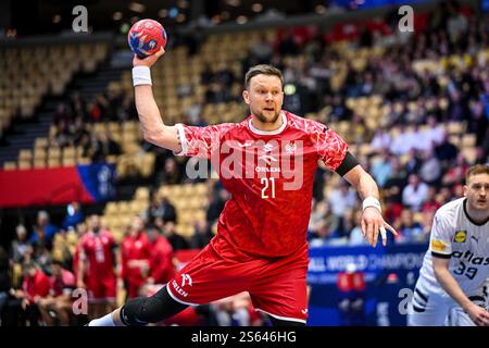 Herning, Dänemark. Januar 2025. Kamil Syprzak von der polnischen Nationalmannschaft während der IHF Männer - Handball-Weltmeisterschaft - Deutschland gegen Polen, Handballspiel in Herning, Dänemark, 15. Januar 2025 Credit: Independent Photo Agency/Alamy Live News Stockfoto