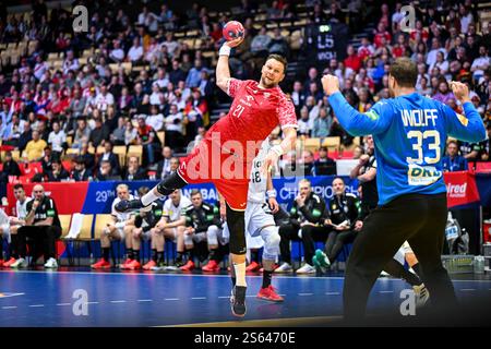 Herning, Dänemark. Januar 2025. Kamil Syprzak von der polnischen Nationalmannschaft während der IHF Männer - Handball-Weltmeisterschaft - Deutschland gegen Polen, Handballspiel in Herning, Dänemark, 15. Januar 2025 Credit: Independent Photo Agency/Alamy Live News Stockfoto
