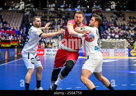 Herning, Dänemark. Januar 2025. Kamil Syprzak von der polnischen Nationalmannschaft während der IHF Männer - Handball-Weltmeisterschaft - Deutschland gegen Polen, Handballspiel in Herning, Dänemark, 15. Januar 2025 Credit: Independent Photo Agency/Alamy Live News Stockfoto