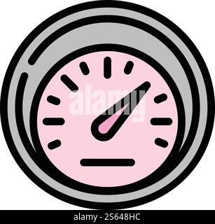 Symbol für Meilen-Tachometer. Umreißen Sie Meilen Tachometer Vektor-Symbol für Web-Design isoliert auf weißem Hintergrund. Meilen-Tachometer-Symbol, Umrissstil Stock Vektor