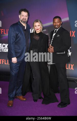 Regisseur Seth Gordon, Cameron Diaz und Jamie Foxx bei der „Back in Action“ Kino Premiere am 15.01.2025 in Berlin Stockfoto