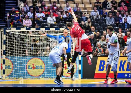 Herning, Dänemark. Januar 2025. Kamil Syprzak von der polnischen Nationalmannschaft während der IHF Männer - Handball-Weltmeisterschaft - Deutschland gegen Polen, Handballspiel in Herning, Dänemark, 15. Januar 2025 Credit: Independent Photo Agency/Alamy Live News Stockfoto