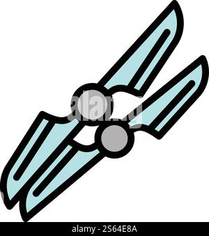 Symbol für Kunststoffpropeller. Umrisssymbol aus Kunststoff-Propellervektor für Webdesign isoliert auf weißem Hintergrund. Propeller-Symbol aus Kunststoff, Umrissstil Stock Vektor