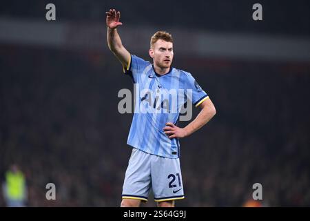 Tottenham Hotspur's Dejan Kulusevski während des Premier League Spiels im Emirates Stadium, London. Bilddatum: Mittwoch, 15. Januar 2025. Stockfoto