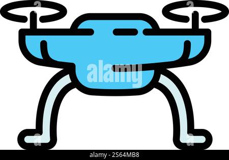 Moderne Drohne. Umrisse modernes Drohnen-Vektor-Symbol für Web-Design isoliert auf weißem Hintergrund. Moderne Drohne-Ikone, umrissener Stil Stock Vektor