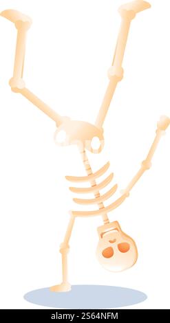 Tanzendes Skelett. Cartoon des tanzenden Skelett Vektor-Icons für Web-Design isoliert auf weißem Hintergrund. Tanzende Skelett-Ikone, Cartoon-Stil Stock Vektor