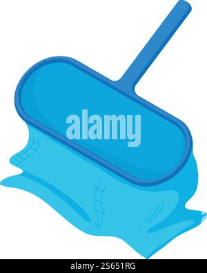 Symbol "Pool-Netz reinigen". Isometrisch des Symbols für den sauberen Pool-Netzvektor für Webdesign isoliert auf weißem Hintergrund. Symbol „Pool-Netz reinigen“, isometrischer Stil Stock Vektor