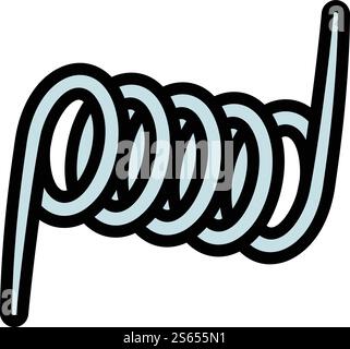 Symbol für Stahlspule. Konturvektorsymbol für Webdesign isoliert auf weißem Hintergrund. Stahlspulen-Symbol, umrissener Stil Stock Vektor
