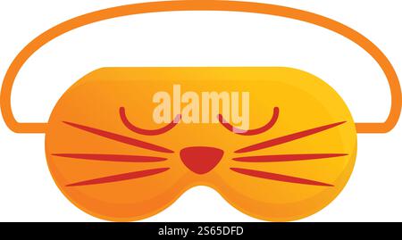 Symbol für Schlafmaske mit Katzengesicht. Cartoon des Katzengesichts drucken Schlafmaske Vektor-Symbol für Webdesign isoliert auf weißem Hintergrund. Schlafmasken-Symbol mit Katzengesicht, Cartoon-Stil Stock Vektor