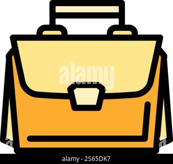 Ledertasche mit Symbol. Umrissledertasche Vektor-Symbol für Webdesign isoliert auf weißem Hintergrund. Ledertasche mit Icon, Outline-Style Stock Vektor