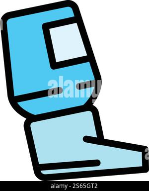 Symbol für tiefen Inhalator. Konturierung tiefer Inhalator Vektor-Symbol für Web-Design isoliert auf weißem Hintergrund. Symbol für tiefen Inhalator, umrissener Stil Stock Vektor