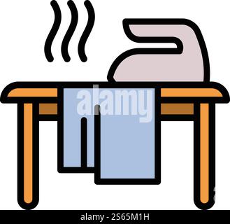 Bügeleisensymbol für Kleidung. Umrisse Kleidung Eisen Vektor Symbol für Web Design isoliert auf weißem Hintergrund. Kleidung, Eisen-Symbol, umrissener Stil Stock Vektor